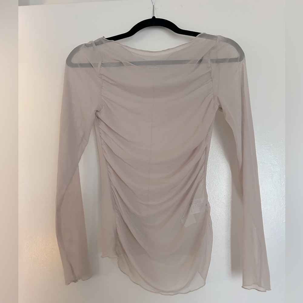 Abercrombie mesh see through long sleeve top